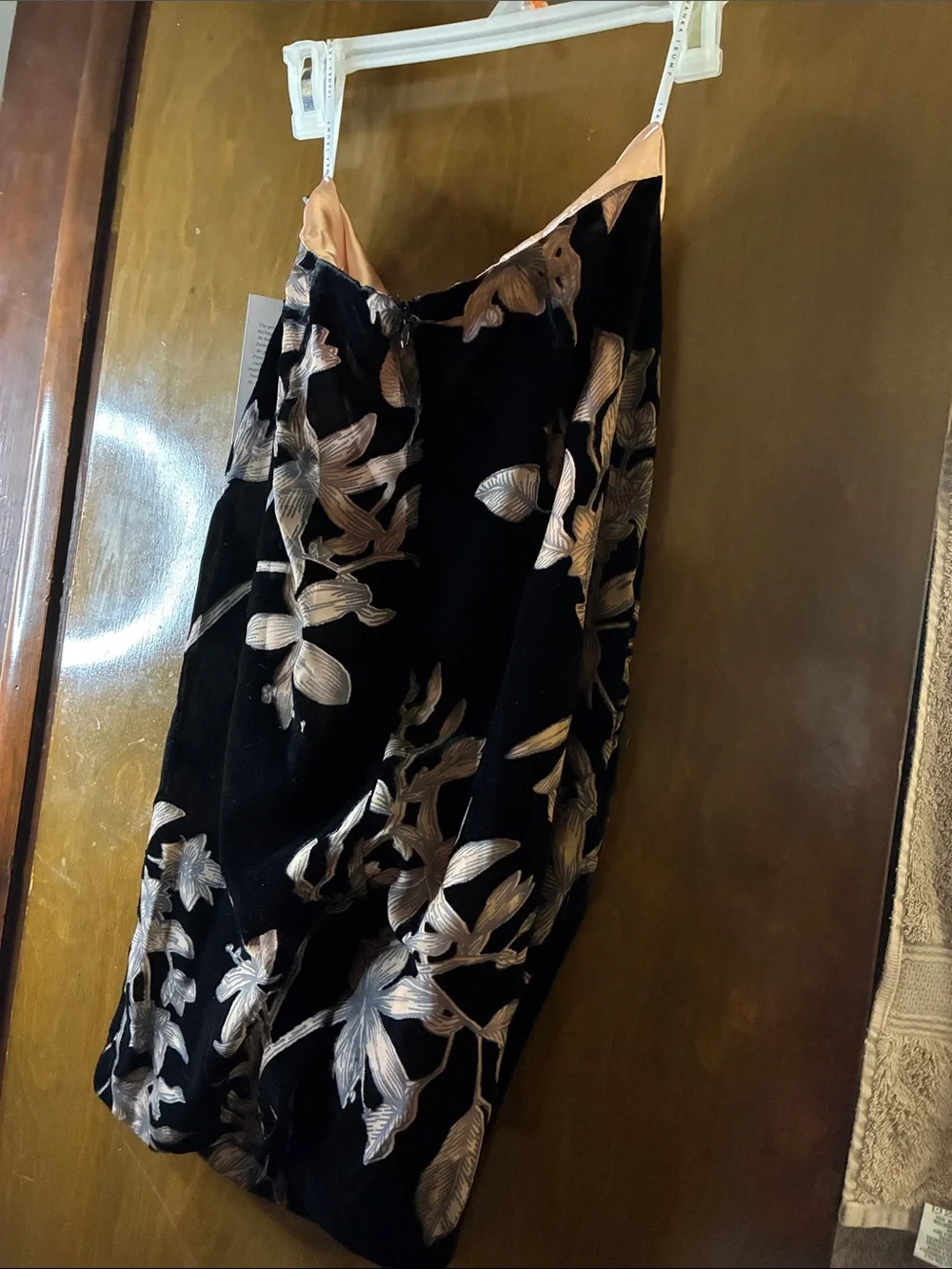 Ivanka Trump Black Velvet Skirt with Blush Lining